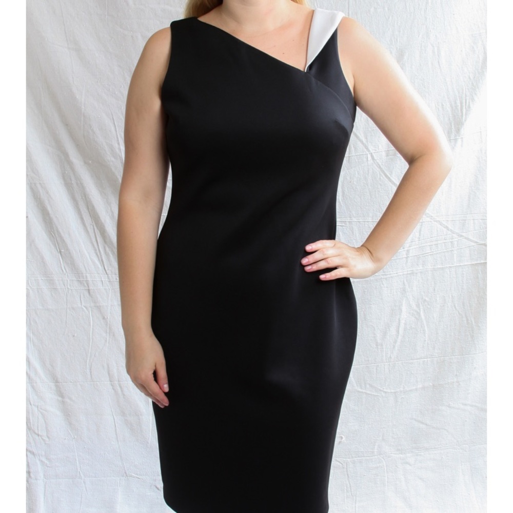 Black and white asymmetrical dress